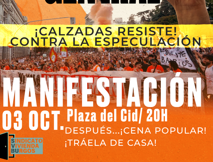 Burgos se moviliza este sábado "contra la especulación y por el derecho a la vivienda"