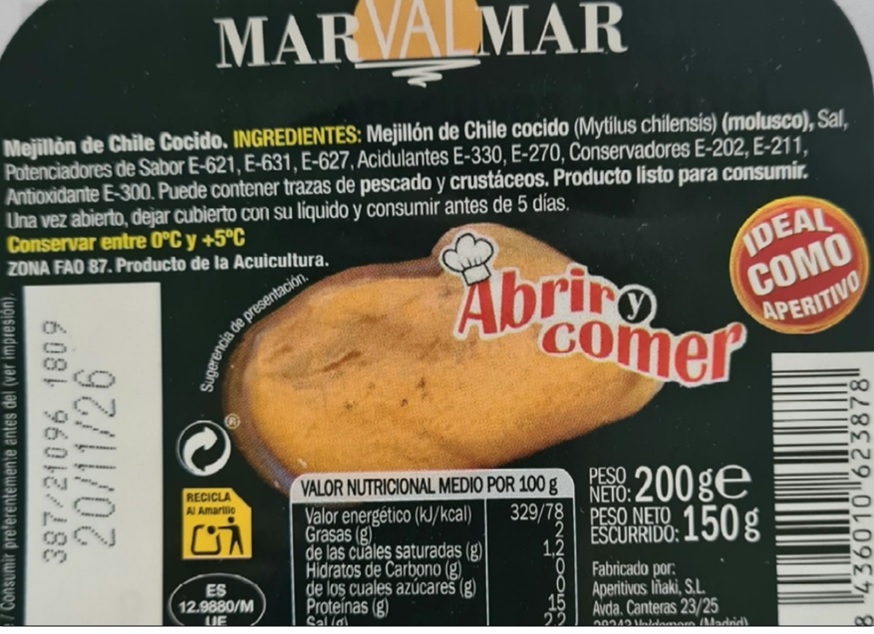 Alerta por presencia de Listeria monocytogenes en mejillones cocidos distribuidos en Castilla y León